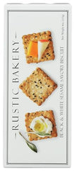 Rustic Bakery Black & White Sesame Savory Biscuits snack-time setup shows easy grazing.
