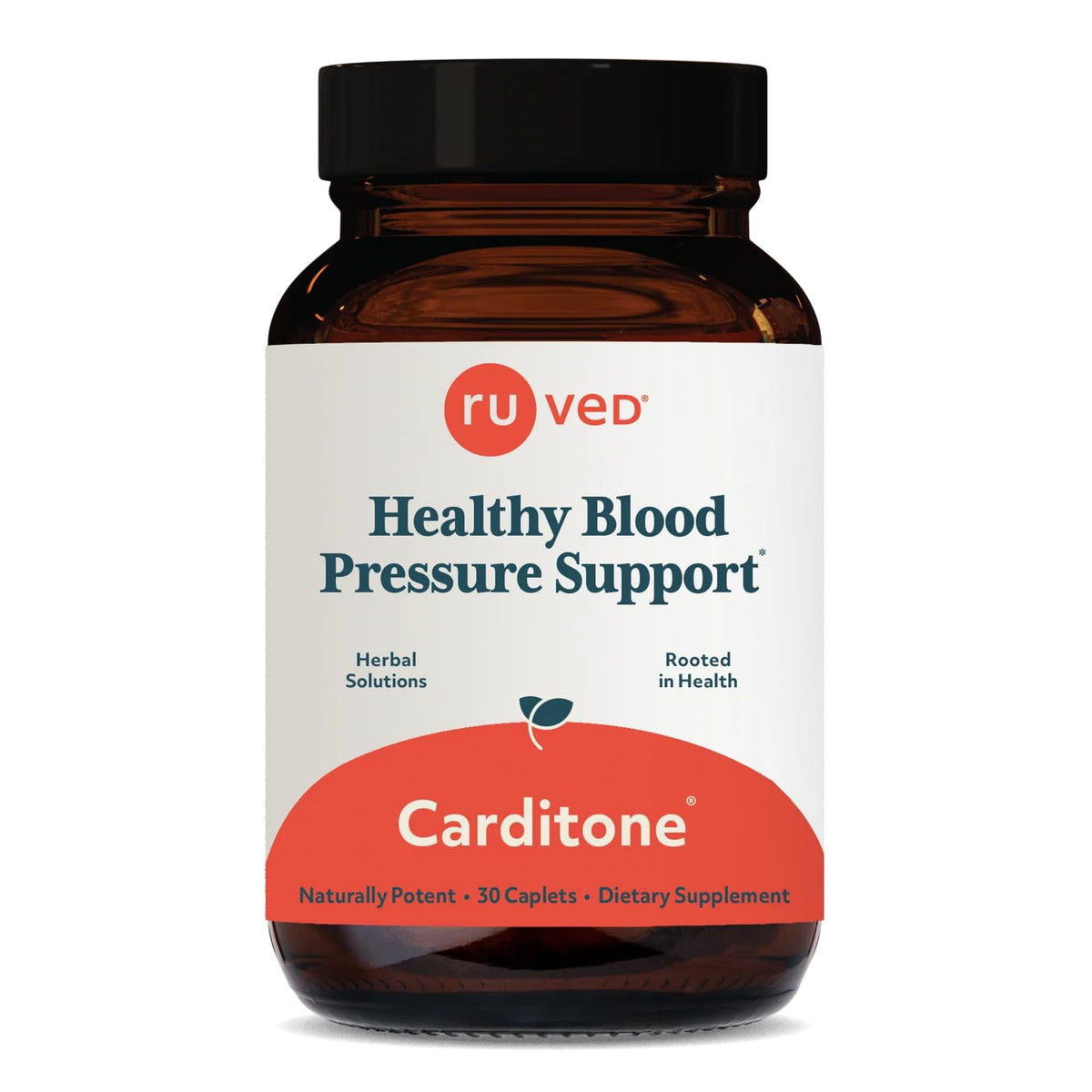 Ruved Carditone bottle packaging highlighting a natural heart support formula.