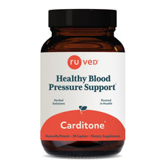 Ruved Carditone bottle packaging highlighting a natural heart support formula.