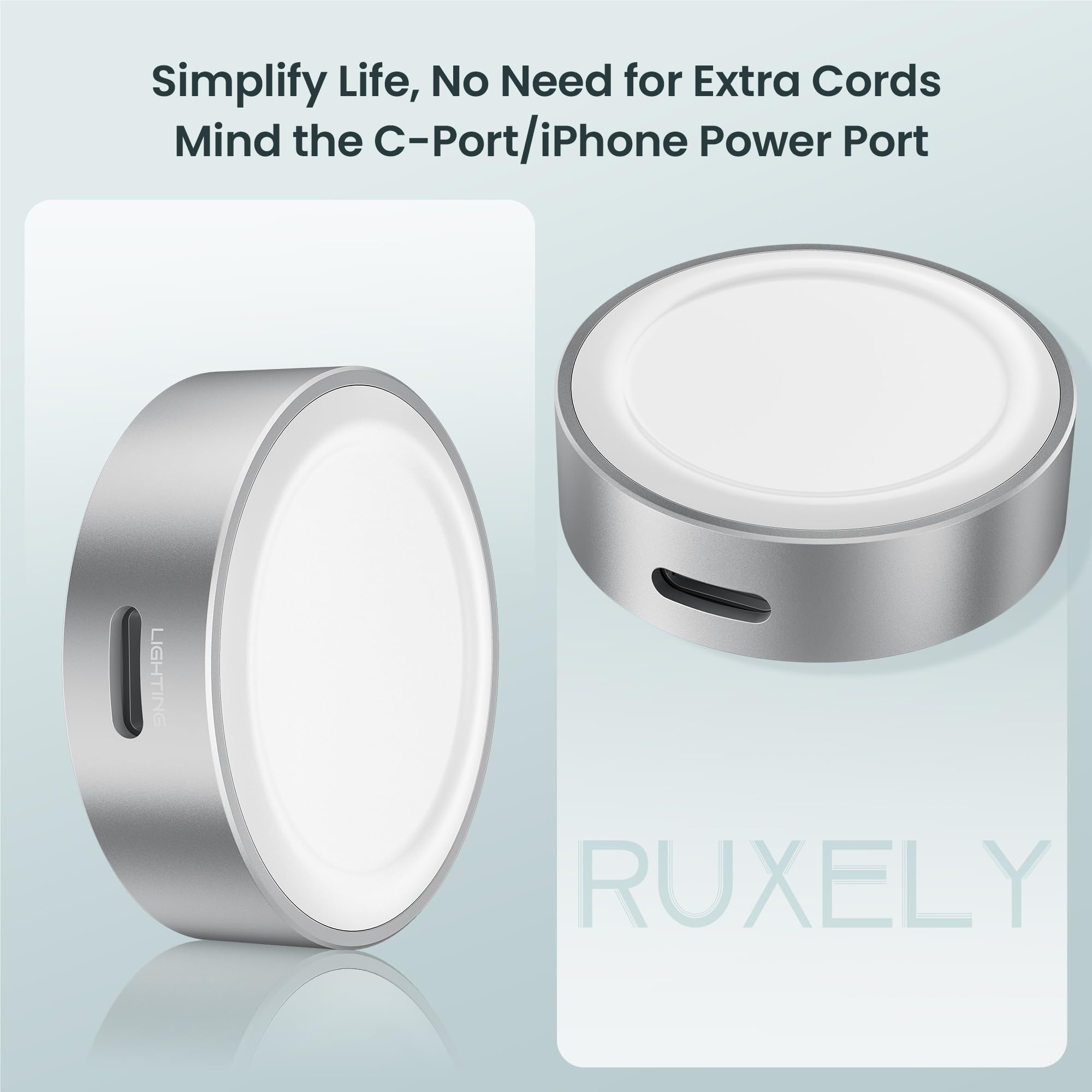 RUXELY reinforced magnet ensures secure charging during daily activities.