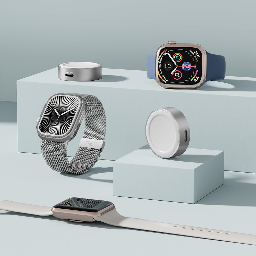 RUXELY Apple Watch charging accessory ideal for travel and commute.