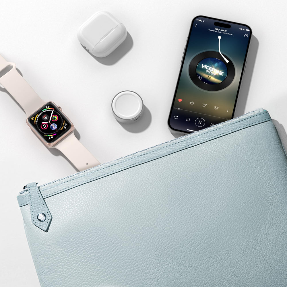 RUXELY USB-C and iPhone port compatibility allows flexible setup.