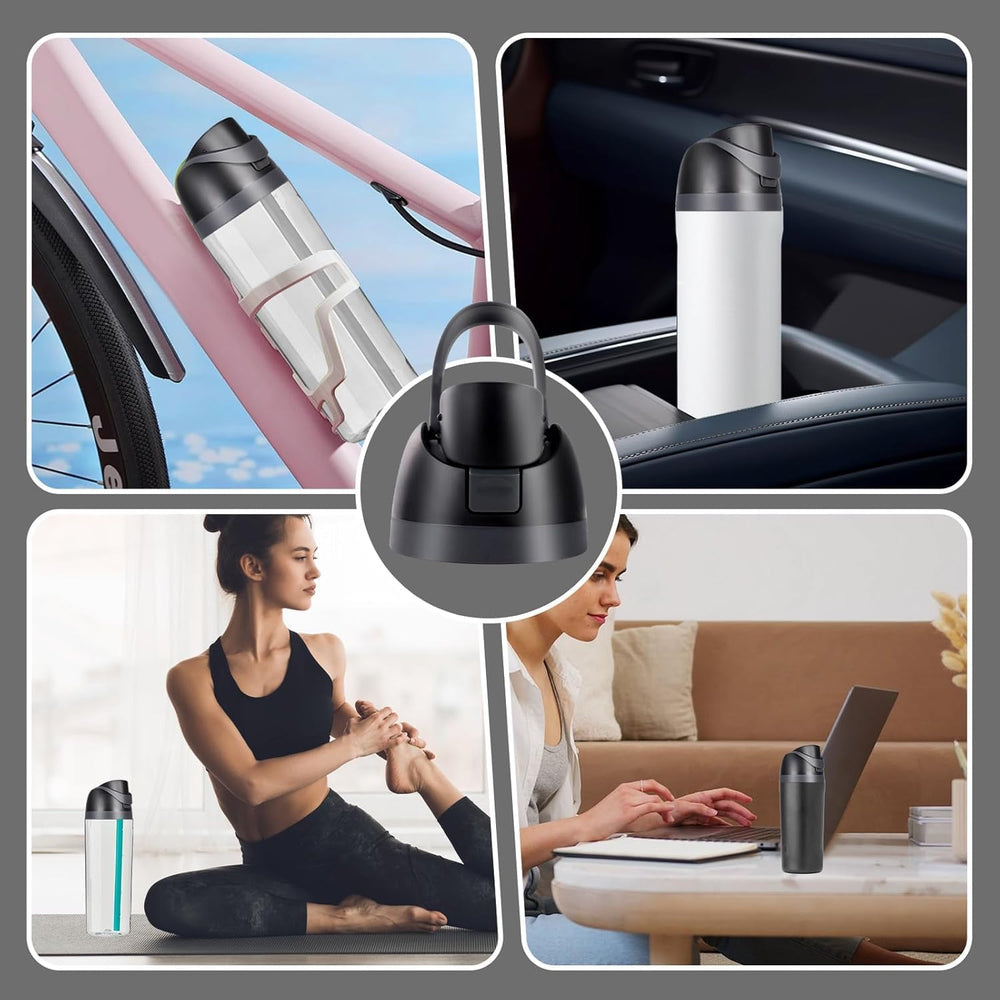 Ruzkq one-button action lid demonstrates effortless opening for workouts and commutes