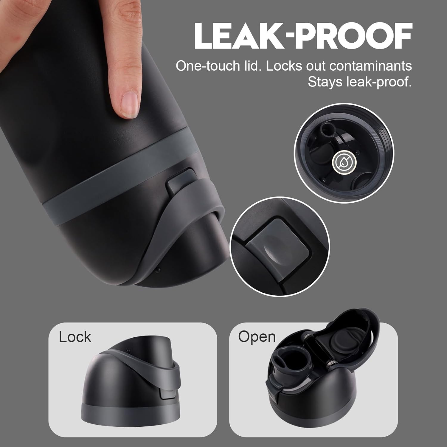 Ruzkq Owala 40oz lid with one-button operation for quick access
