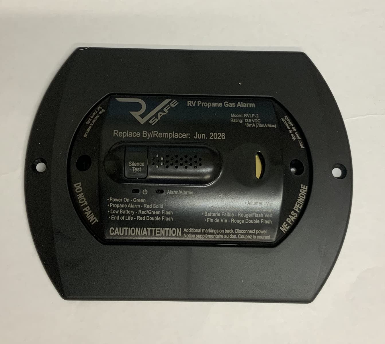 Packaging for ready-to-install RV safety solution.