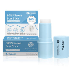 Rvlaim Silicone Scar Stick packaging shows compact 7 g tube for on-the-go care