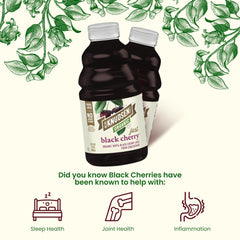 R.W. Knudsen black cherry juice poured over ice for a refreshing beverage