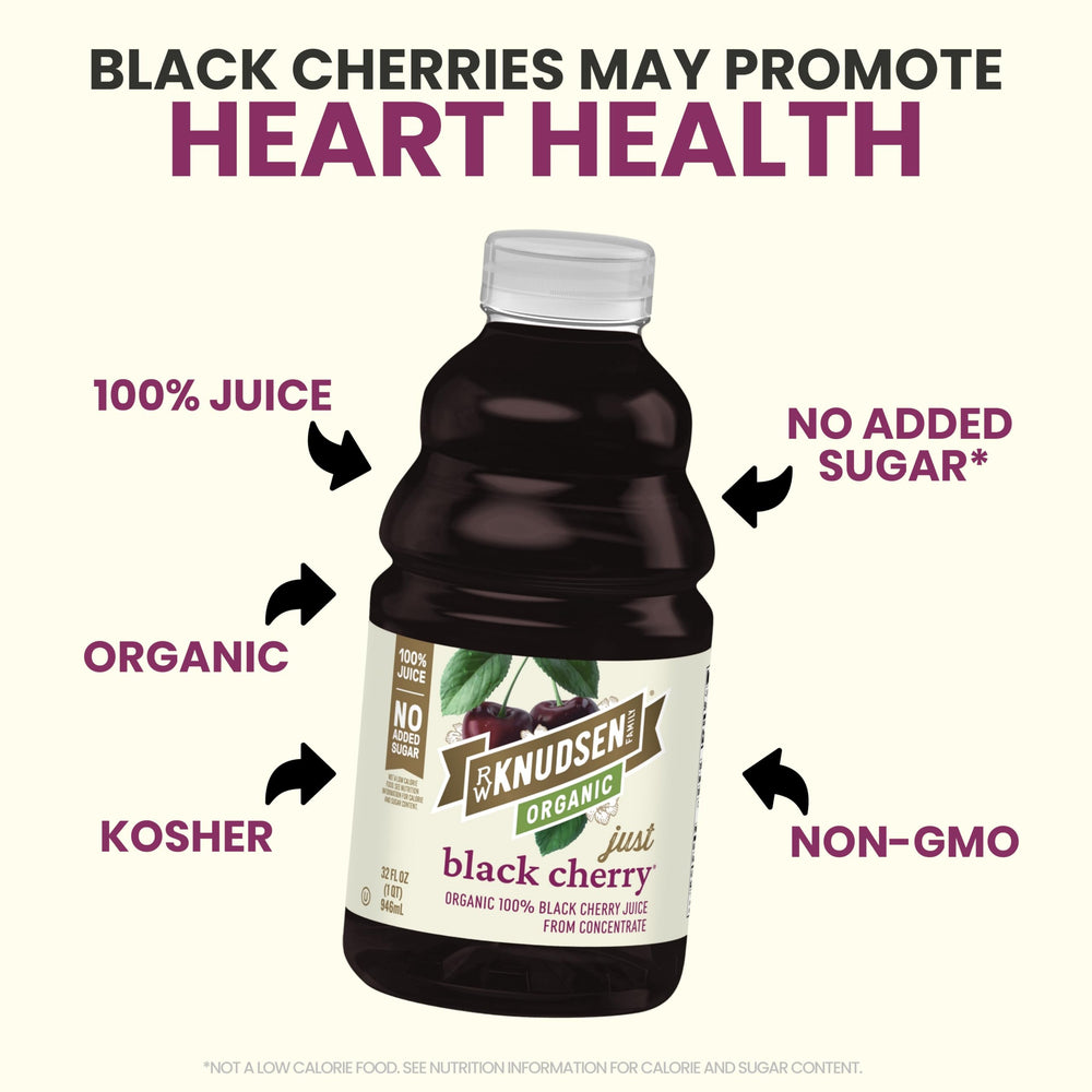 R.W. Knudsen organic black cherry juice added to a smoothie for fruit flavor