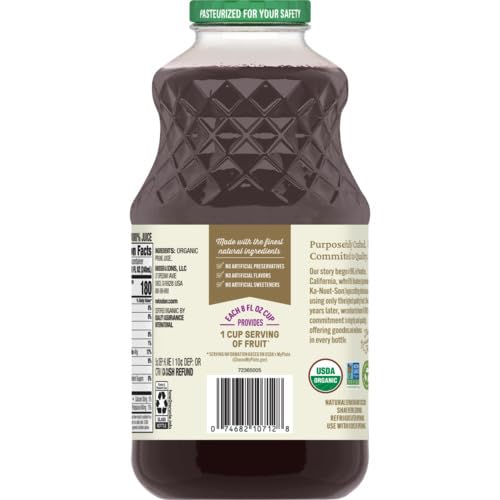 RW Knudsen brand logo visible on prune juice bottle label.