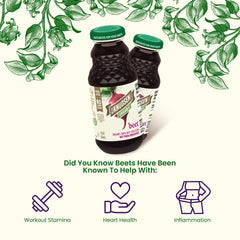 Glass of RW Knudsen Organic Beet Juice ready to enjoy as a refreshing beverage