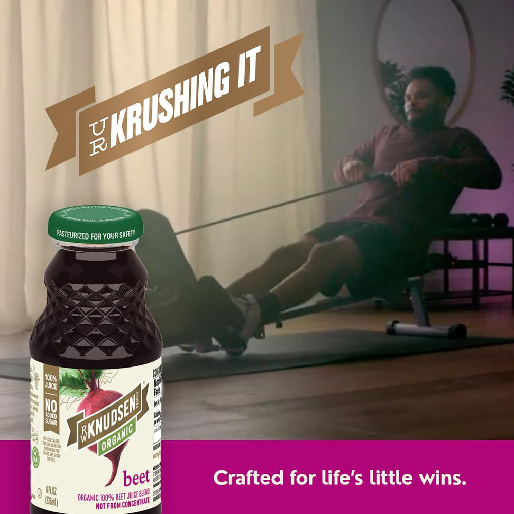 RW Knudsen Organic Beet Juice with lemon twist showcases bright, earthy flavor