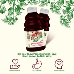 Pouring R.W. Knudsen Organic Pomegranate Juice into a glass.