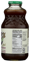 RW Knudsen Organic Prune Juice pouring into a glass, highlighting natural flavor.