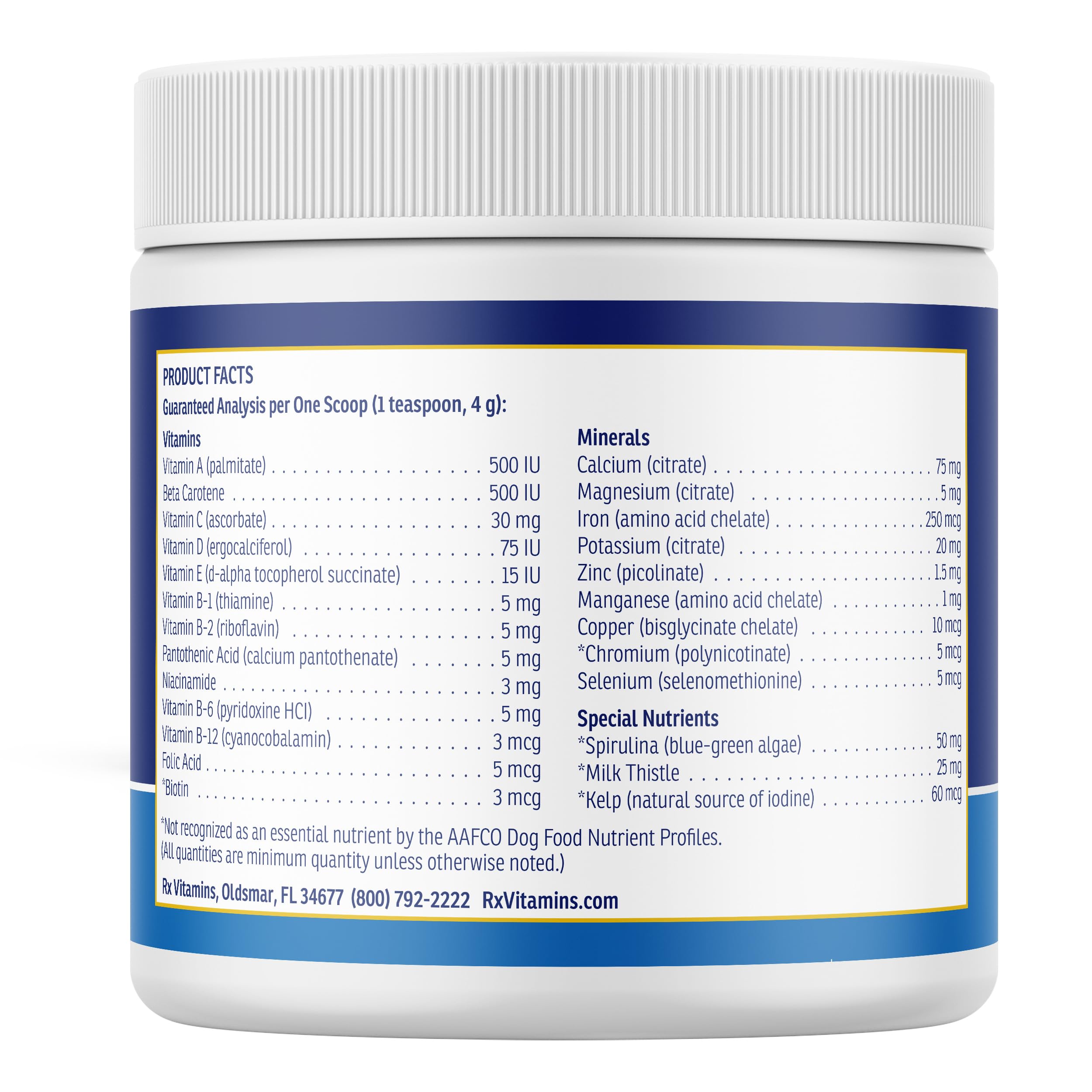 Rx Vitamins Essentials for Dogs dog food topper being mixed into meal