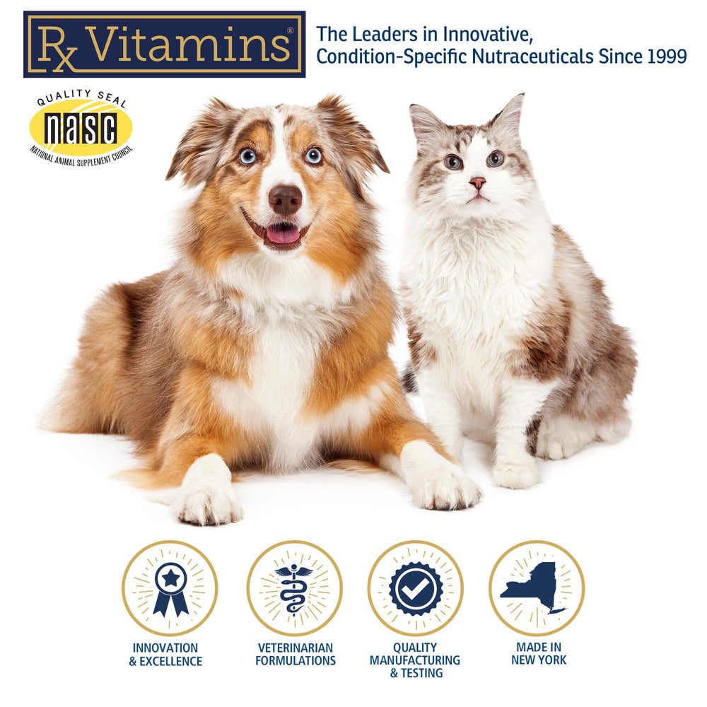 Rx Vitamins Phos-Bind powder product label with single-ingredient formula for pets.