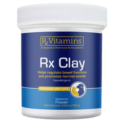 Rx Vitamins Rx Edible Clay Powder bottle front view for pet toxin removal support