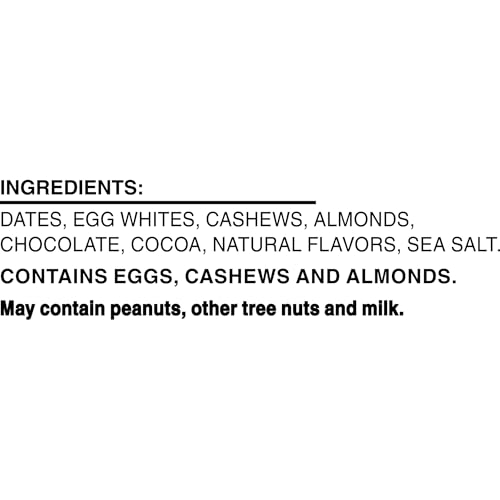 RXBAR Chocolate Sea Salt ingredients scene emphasizing egg whites and nuts