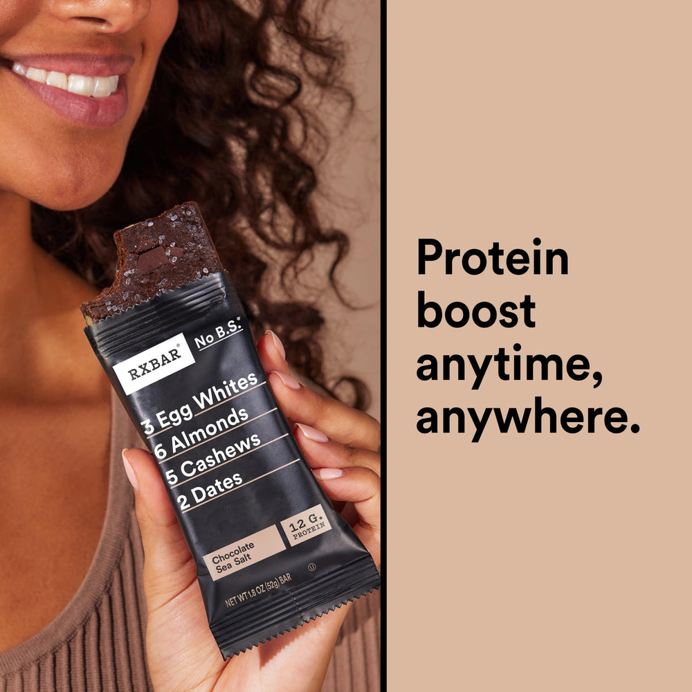 RXBAR Chocolate Sea Salt kitchen-counter display communicates everyday snack accessibility