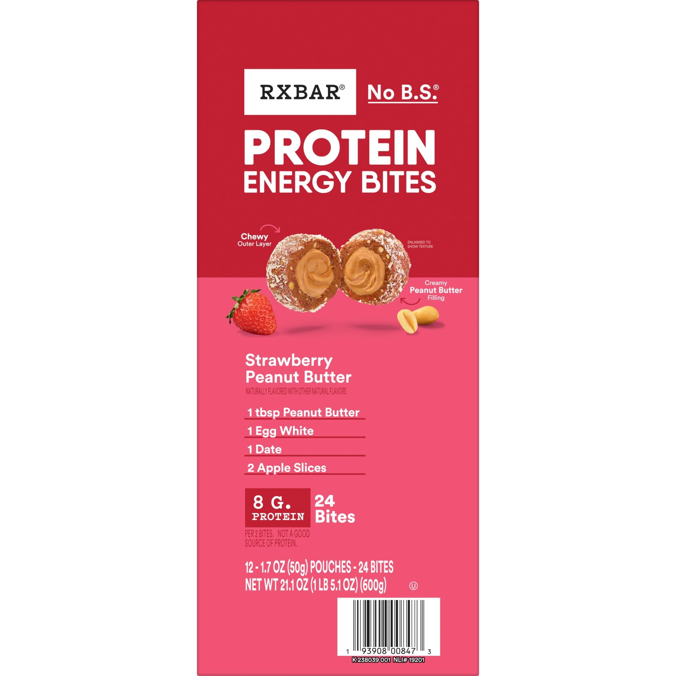 RXBAR gluten-free bites offering fiber and balanced fats in one snack.