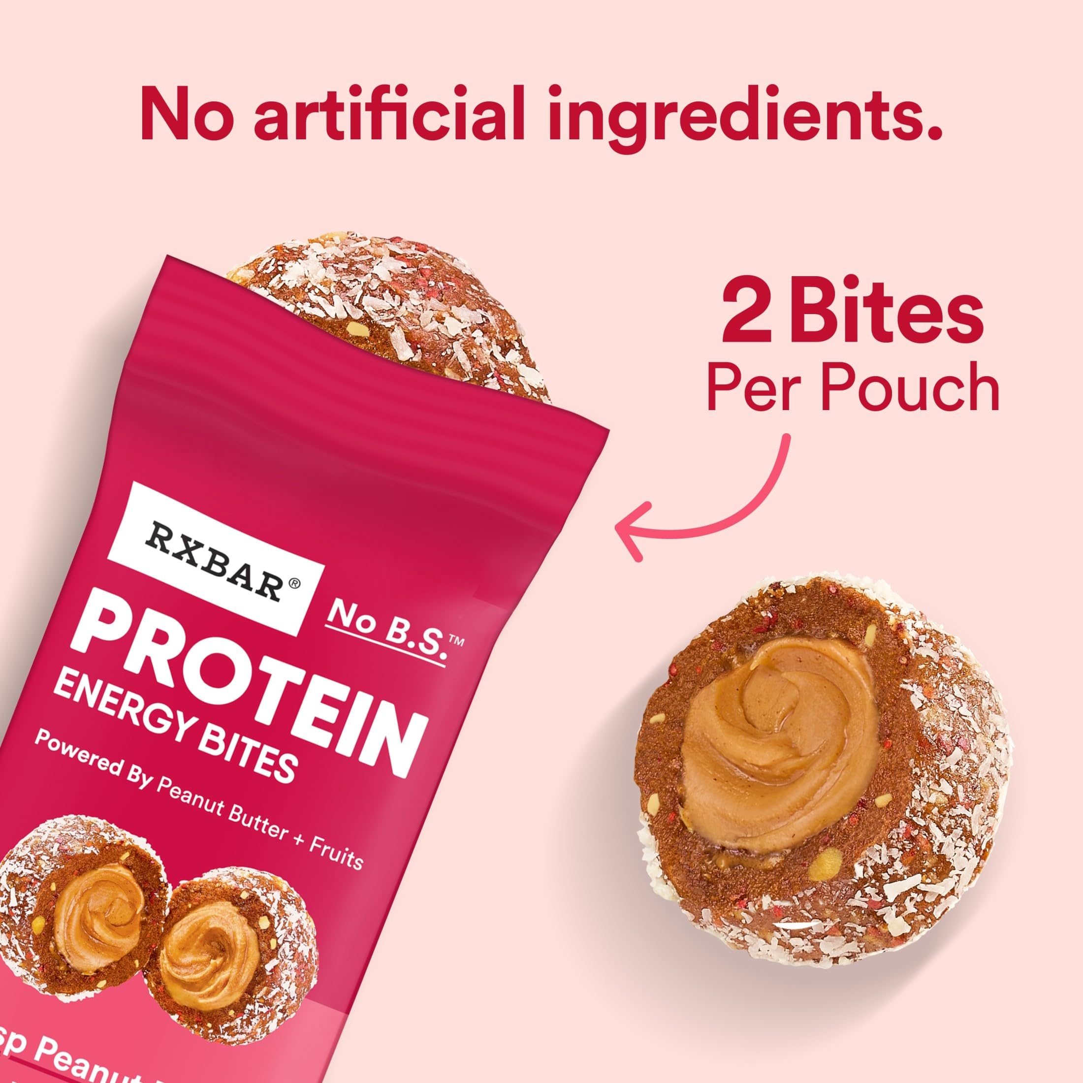 RXBAR energy bites two bites per pouch ideal for grab-and-go.
