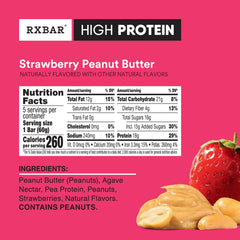 RXBAR High Protein Bar vanilla peanut butter wrapper closeup showcases creamy texture and simple ingredients.