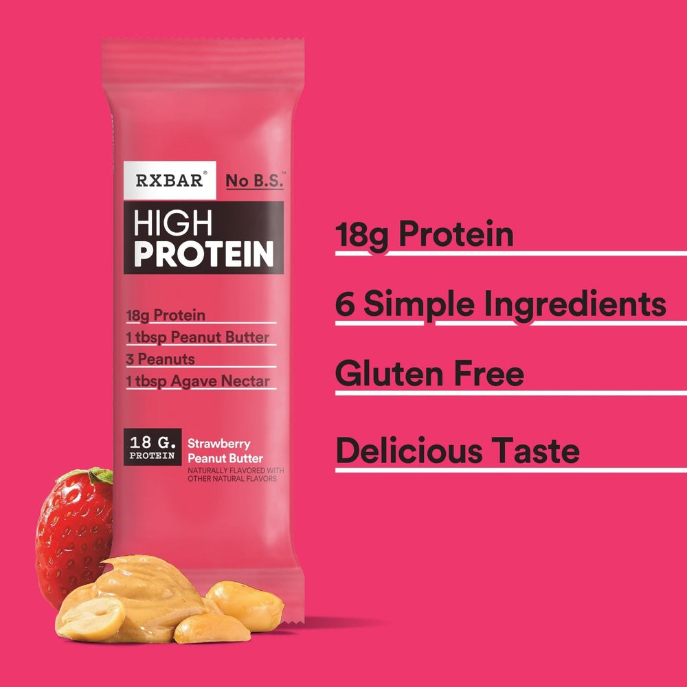 RXBAR High Protein bar creamy peanut butter with crunchy peanuts detail.