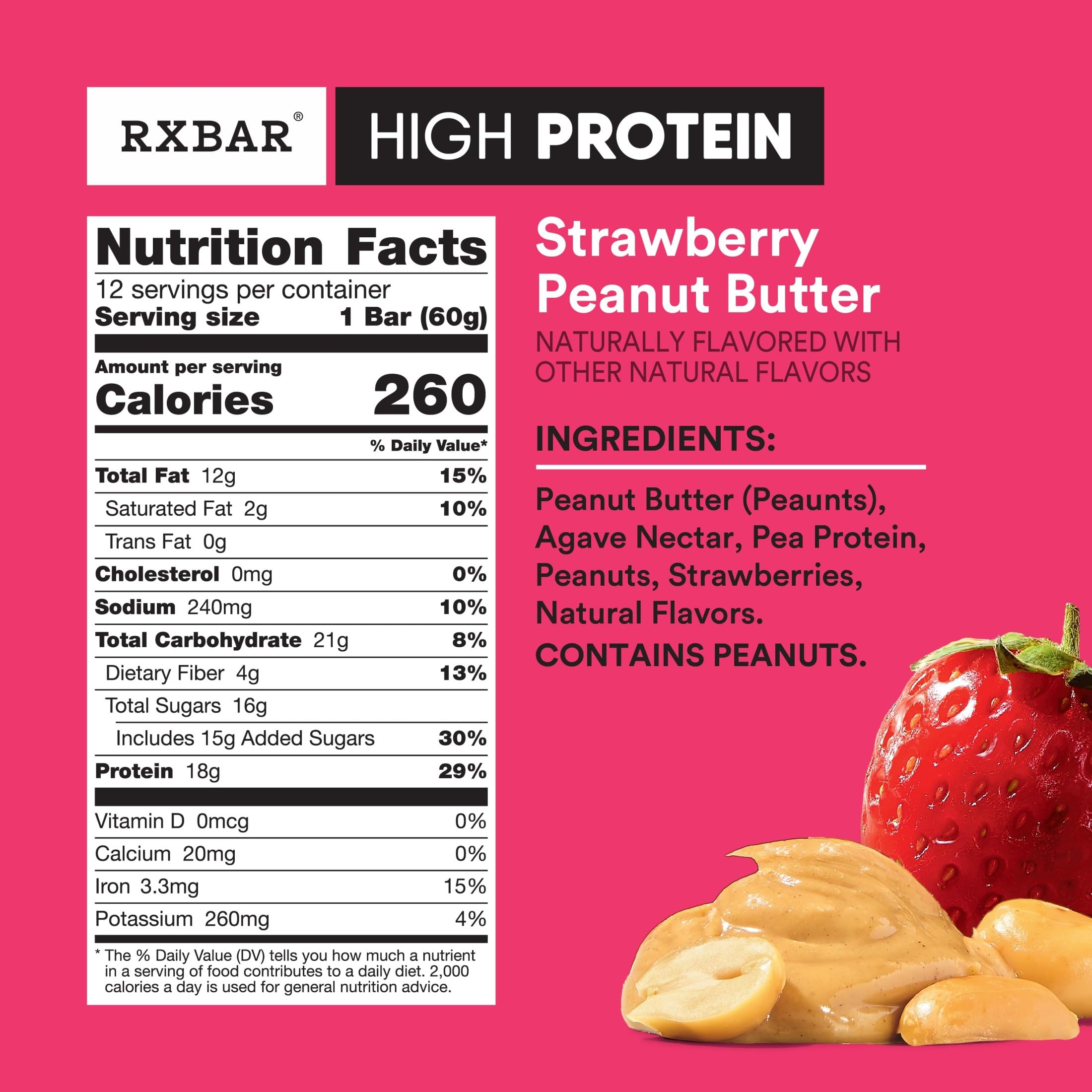 RXBAR High Protein bar ingredients closeup highlights six simple ingredients.