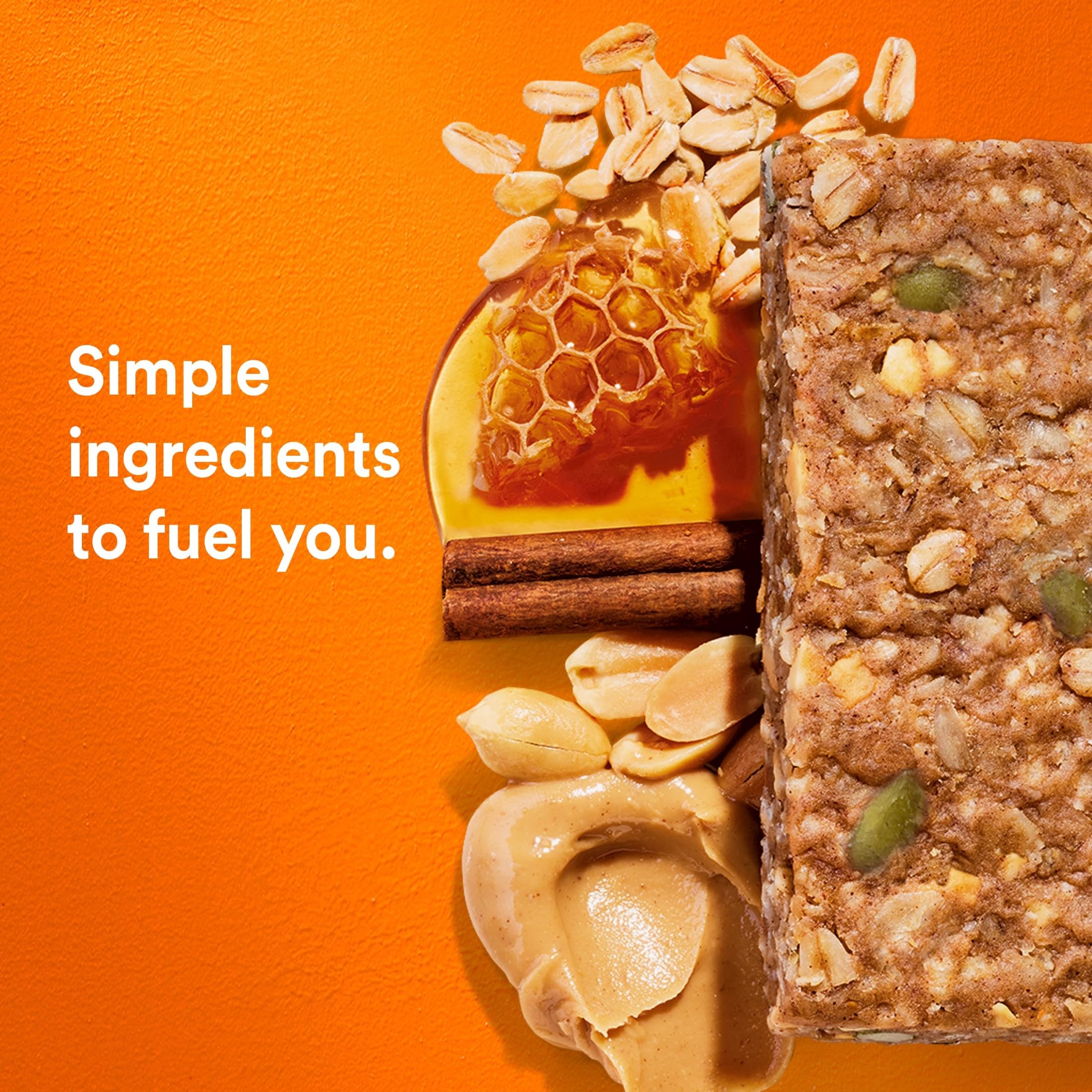 RXBAR Nut Butter and Oat bar ingredients close-up emphasizes simple components