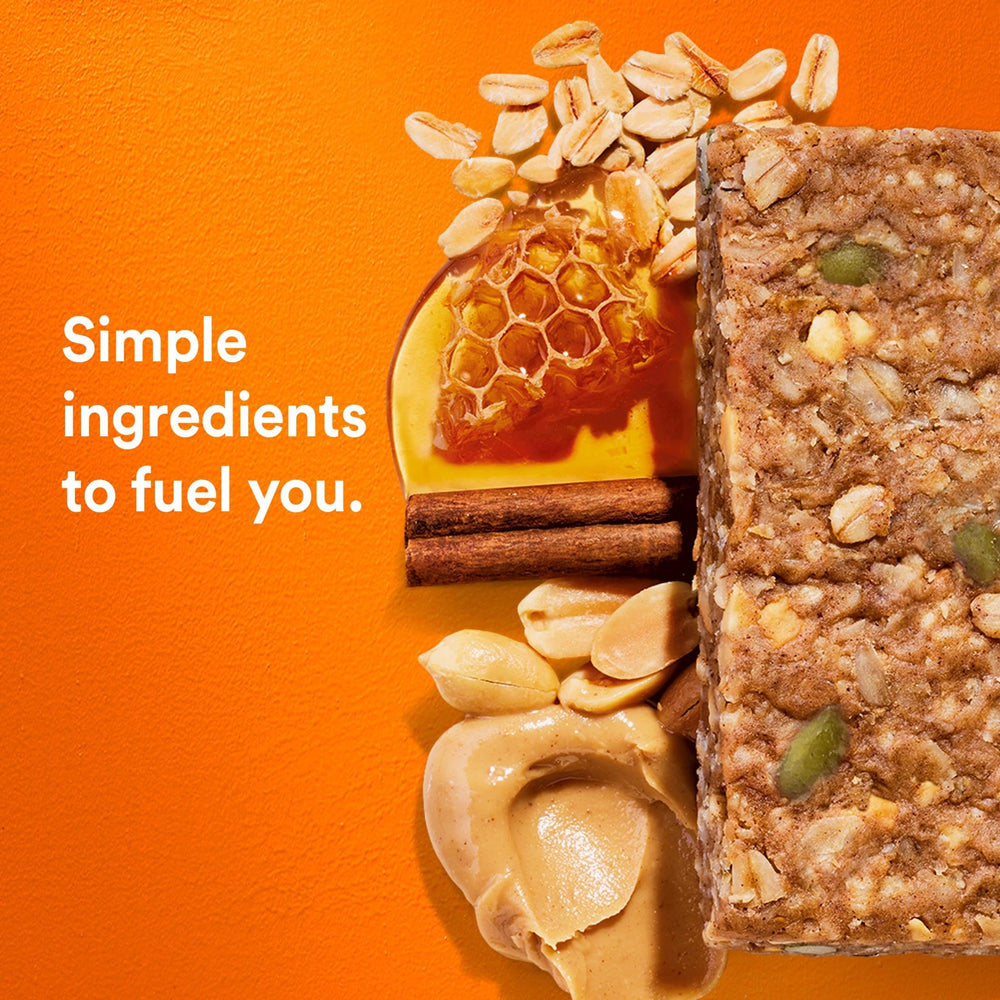 RXBAR Nut Butter and Oat bar ingredients close-up emphasizes simple components