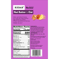 RXBAR ingredients: oats, honey, cashews, and egg whites.