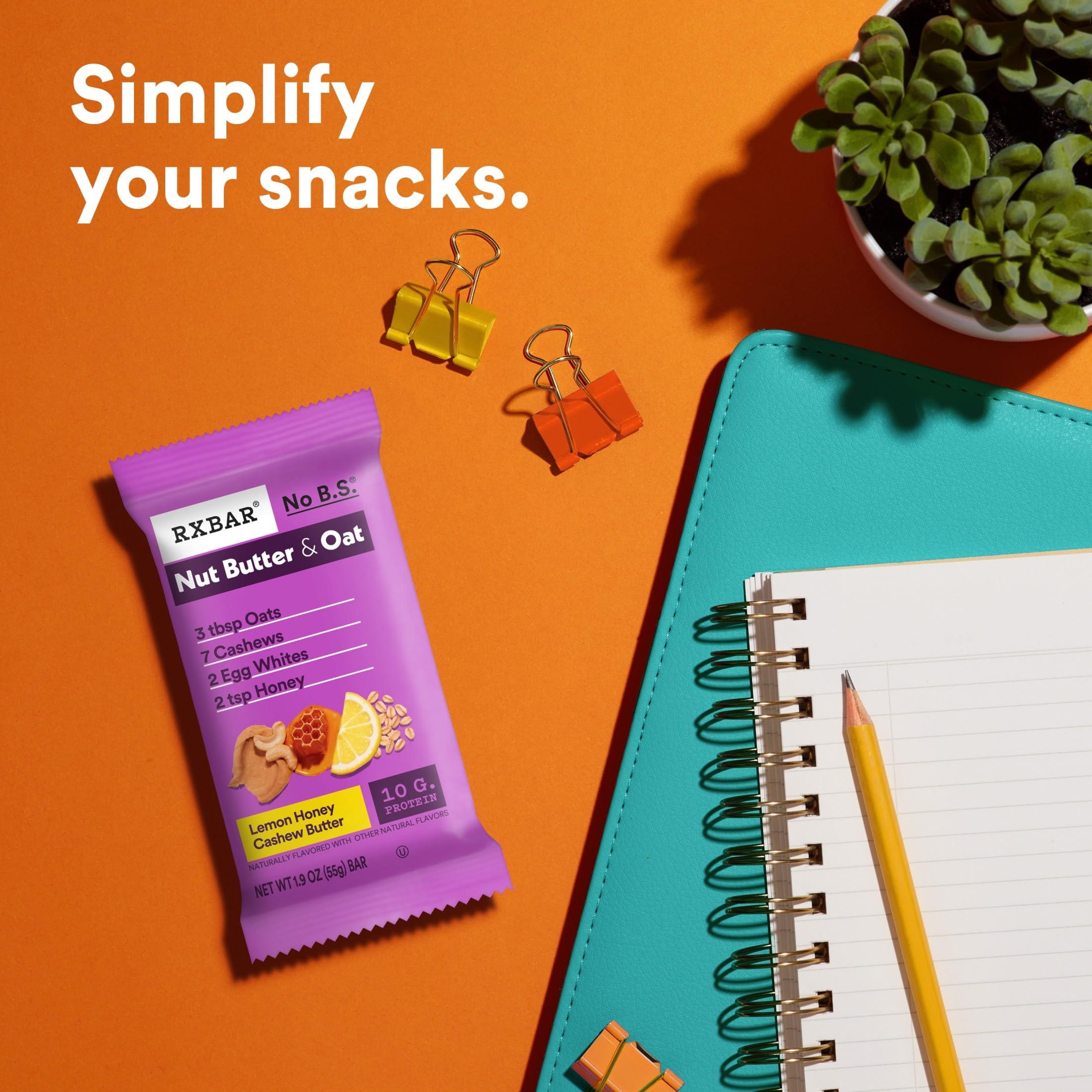 RXBAR on a desk for a quick office snack.