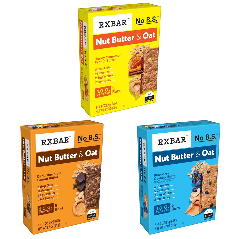 RXBAR Nut Butter and Oat 3-box variety pack, ready for easy protein on the go
