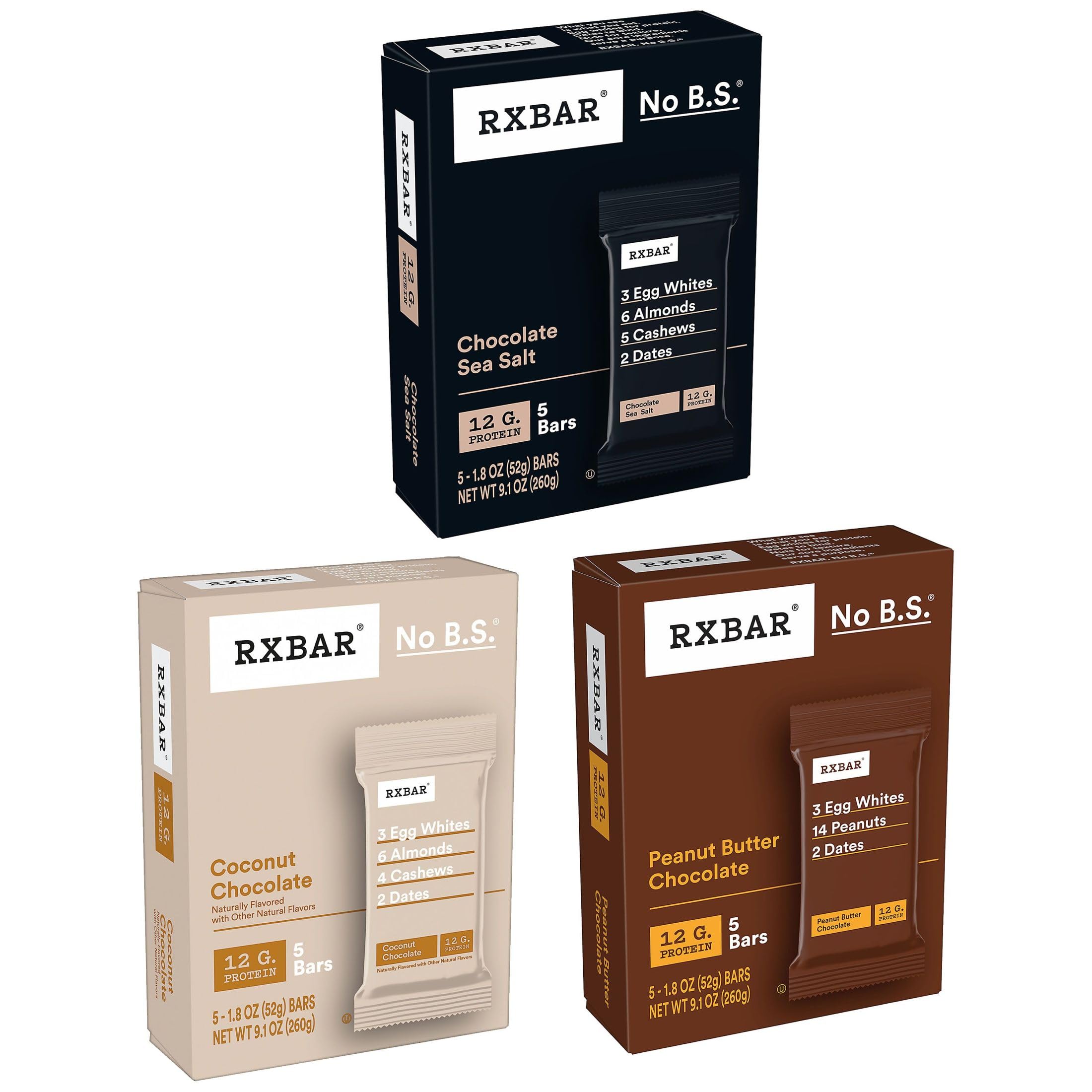 RXBAR nutrition facts label highlights protein and gluten-free claim.