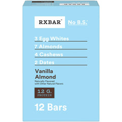 RXBAR Vanilla Almond Bars packaging ready for on-the-go snacking.