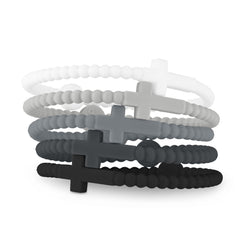 Ryan and Rose Jesus cross silicone bracelet close-up showing soft durable material