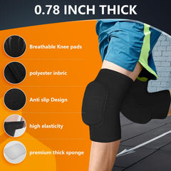 RYBTB knee pads close-up foam pad highlighting shock-absorbing layer for impact awareness.