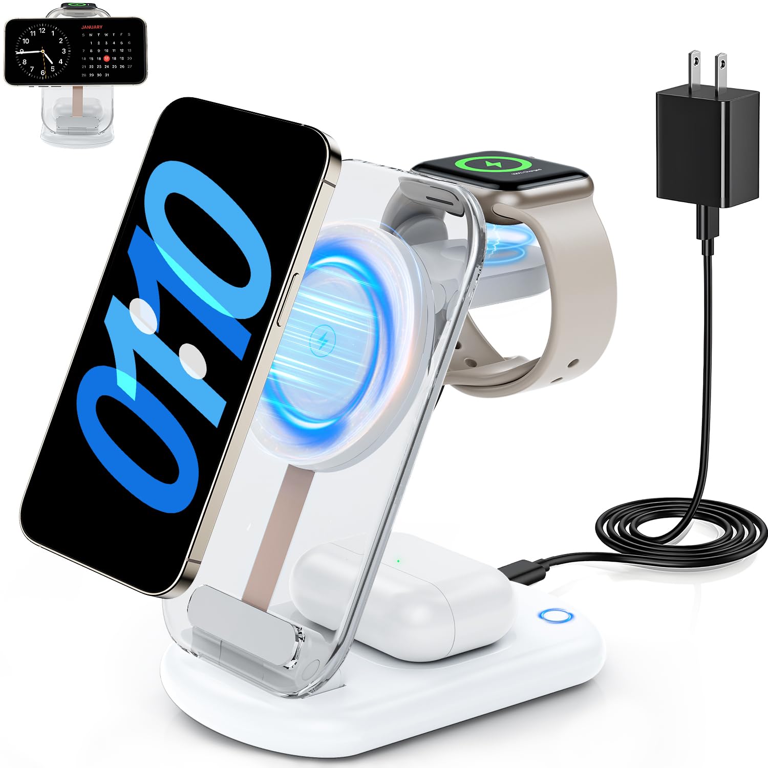 RYND 3-in-1 magnetic wireless charger folding provides stable charging on the go.