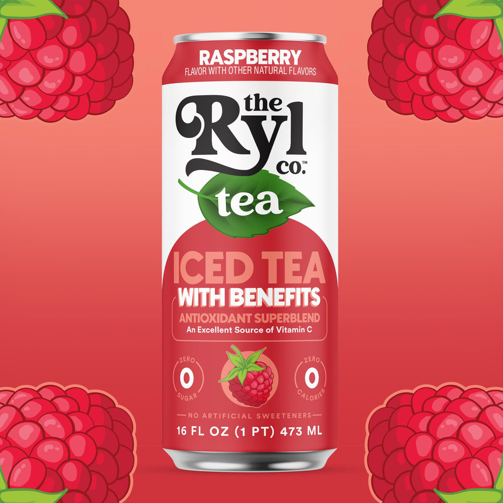 The Ryl Co 12-pack aluminum cans sit ready for on-the-go sipping.