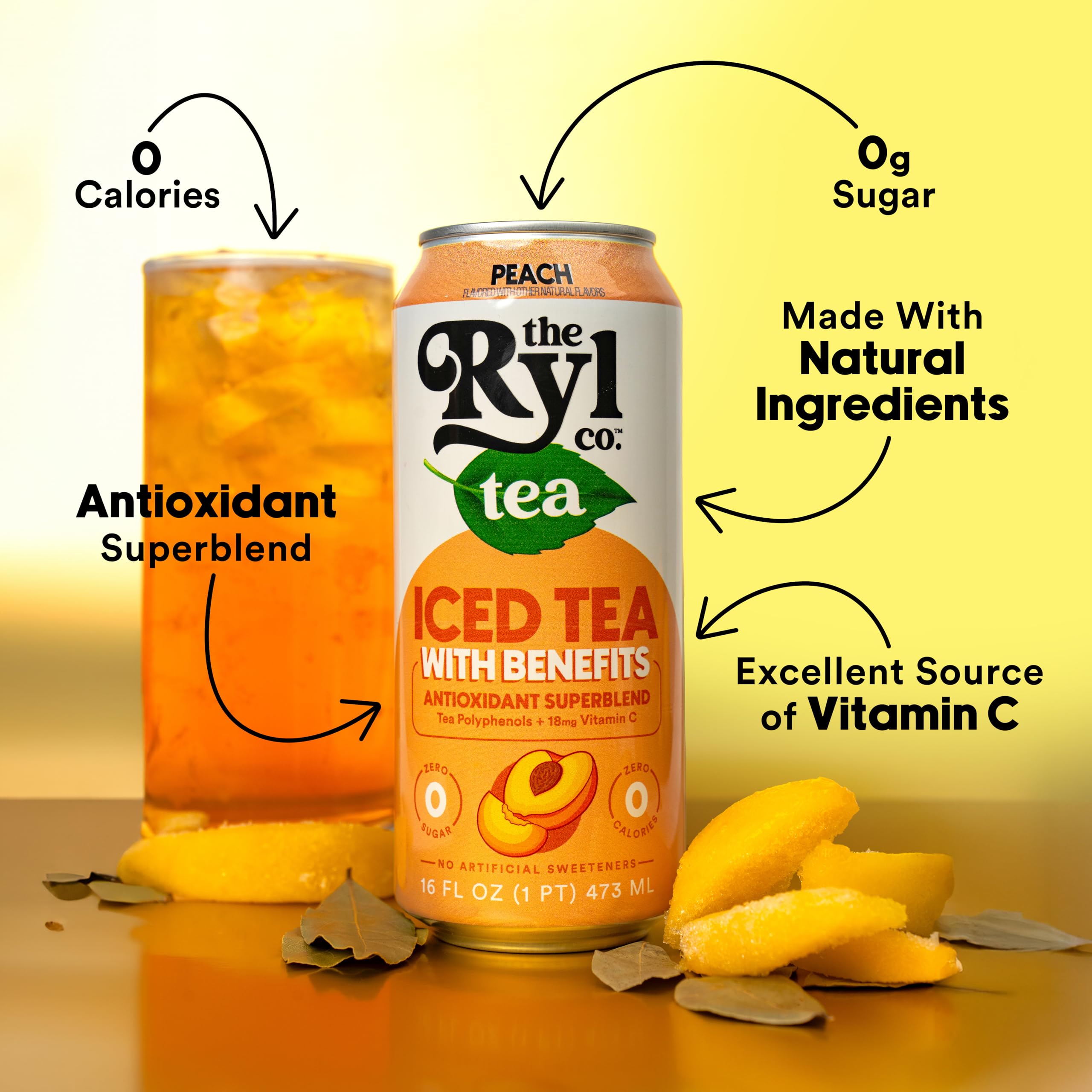 The Ryl Co Iced Tea 12-pack on the shelf signals a ready-to-drink option.