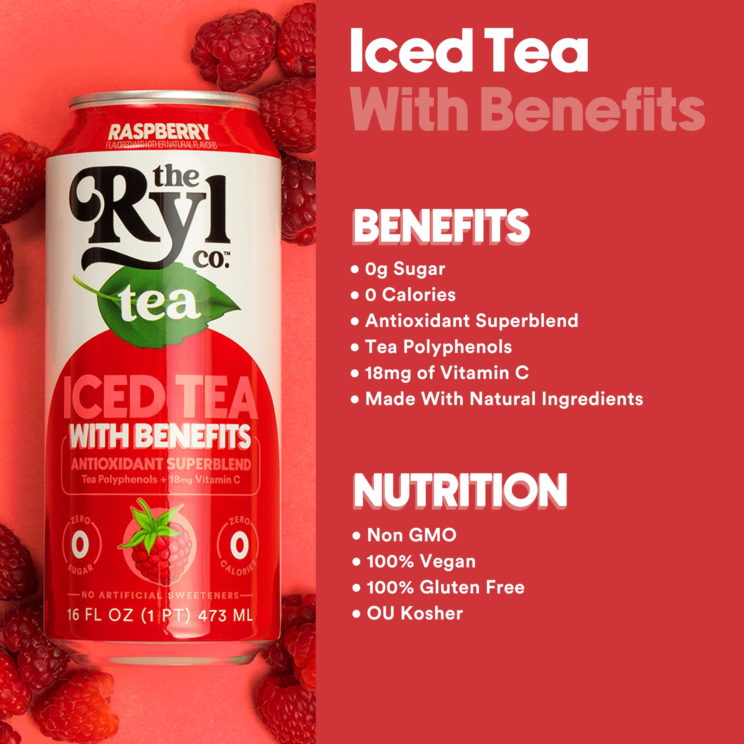 The Ryl Co Iced Tea in a glass over ice invites a crisp, refreshing moment.