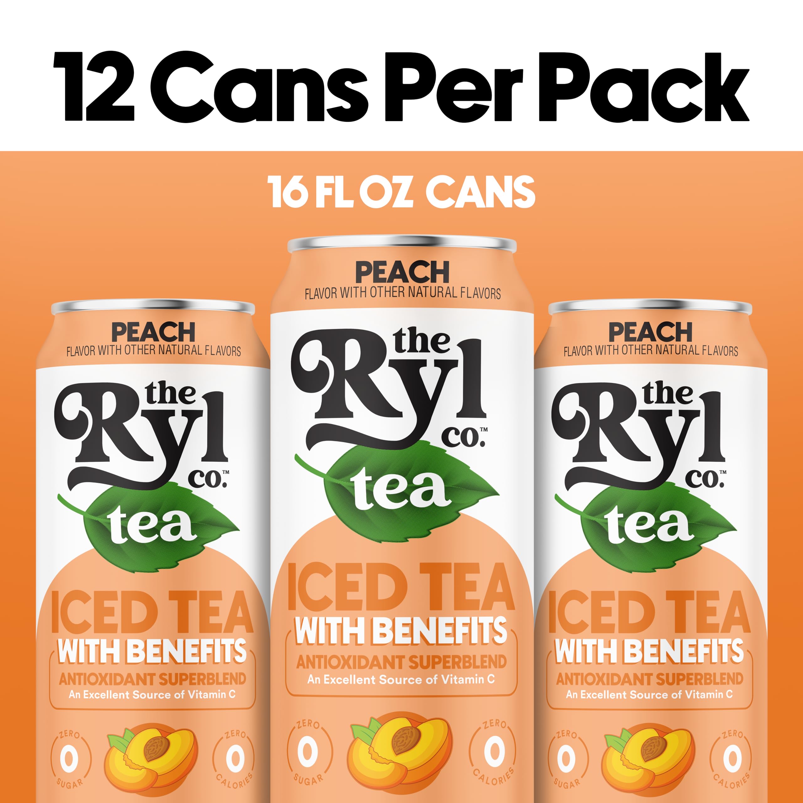Ryl Co Peach Iced Tea glass pour captures a refreshing peach aroma and crisp finish.