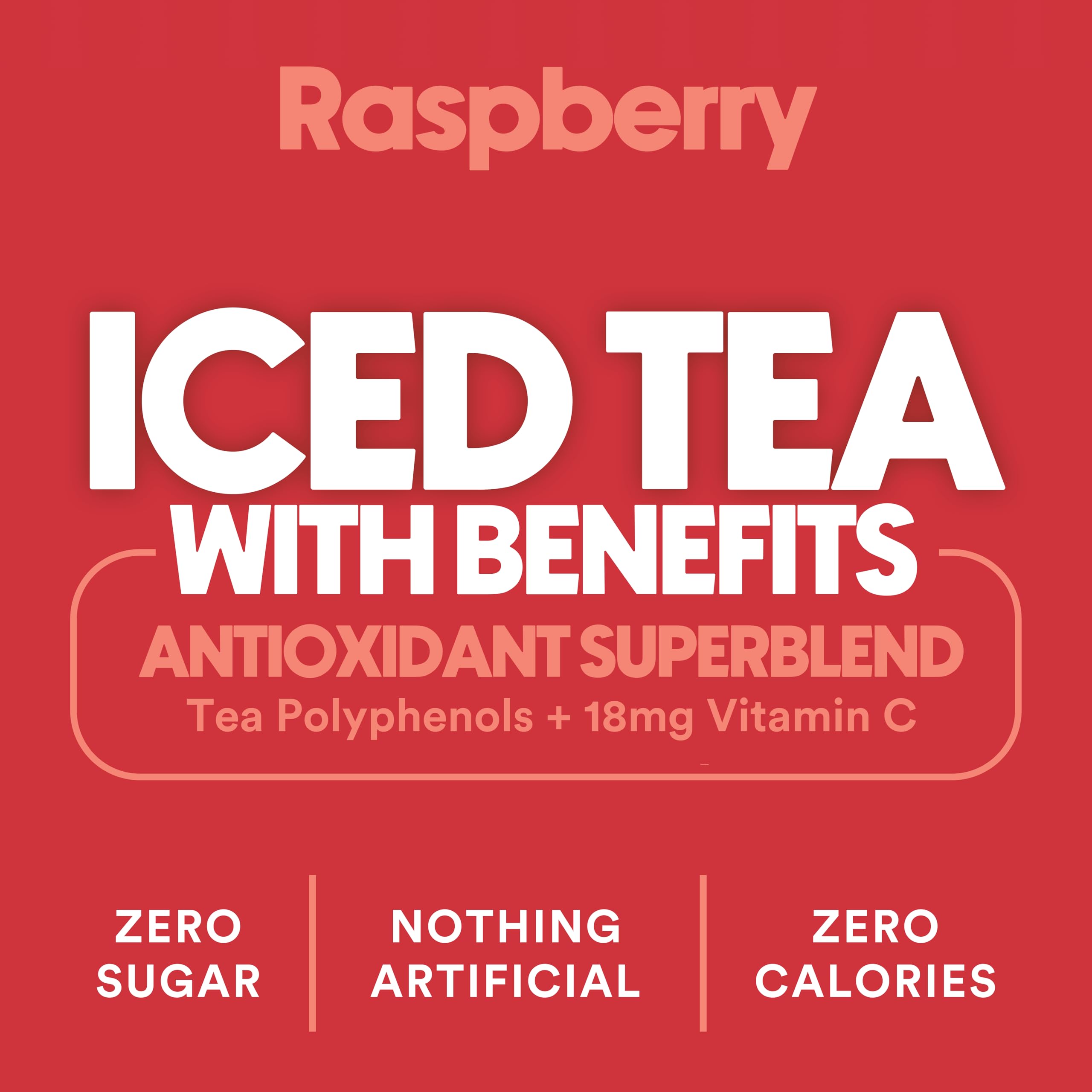 The Ryl Co Raspberry tea showcases zero calories and gluten-free design.
