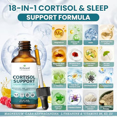 Rylaxed Cortisol Drops pour-under-tongue demonstrates fast absorption for quick calm.