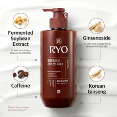 Ryo Strengthen & Volume Conditioner ingredients Korean ginseng and caffeine support scalp care