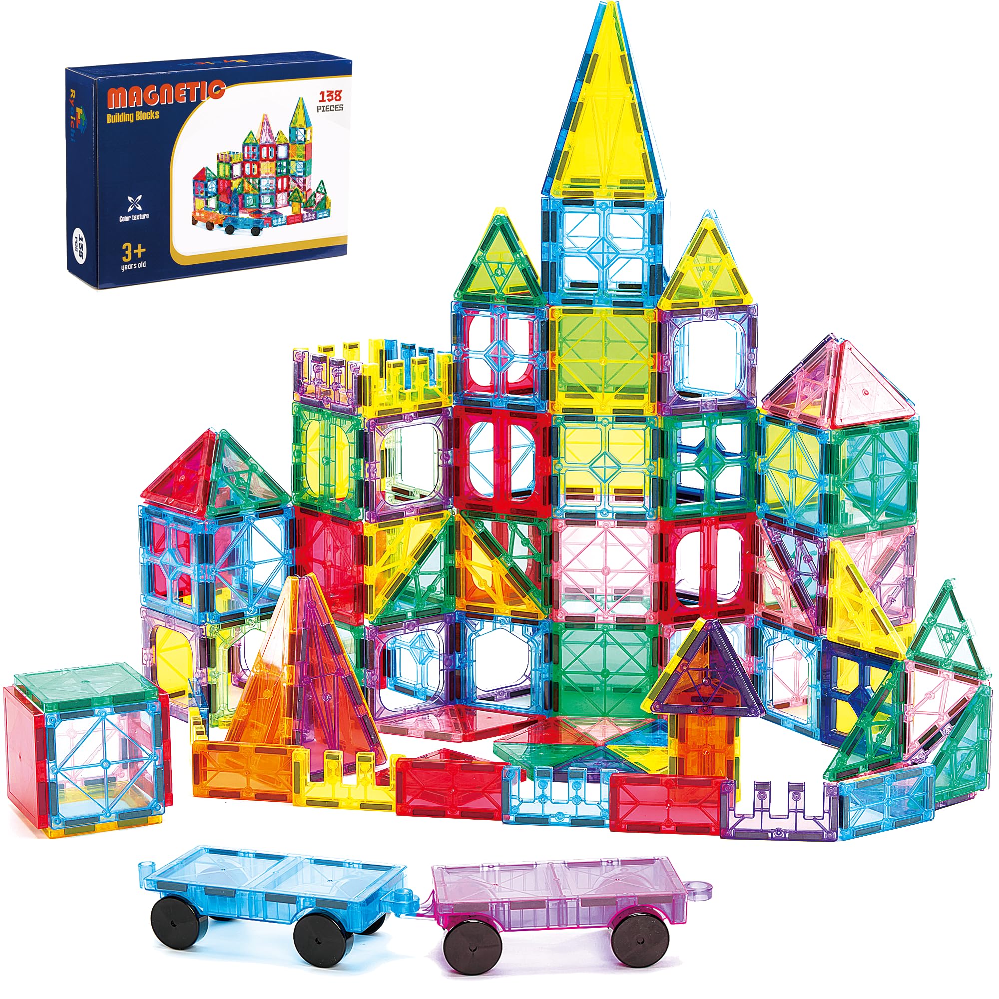 Ryoichi 138pcs magnetic tiles set in gift box for creative play