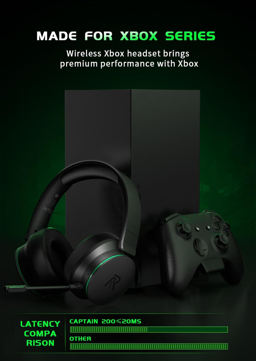 RYR Captain 200 2.4GHz wireless avoids Bluetooth for console compatibility.