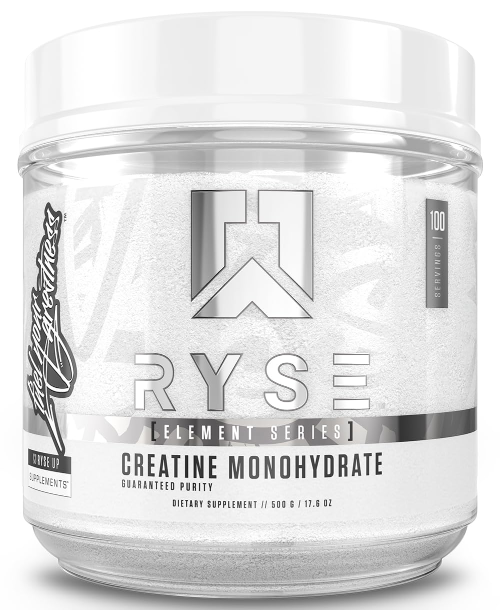 RYSE Creatine Monohydrate unflavored powder for stronger contractions and steady energy.