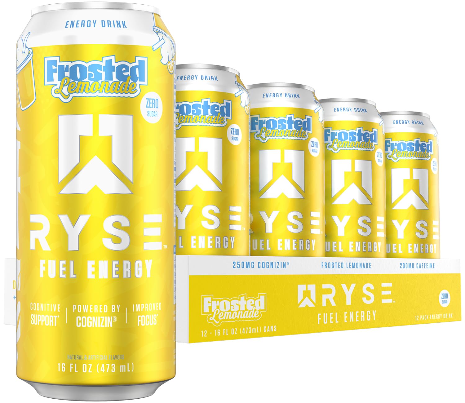 RYSE Fuel Frosted Lemonade can delivering focused energy and flavor