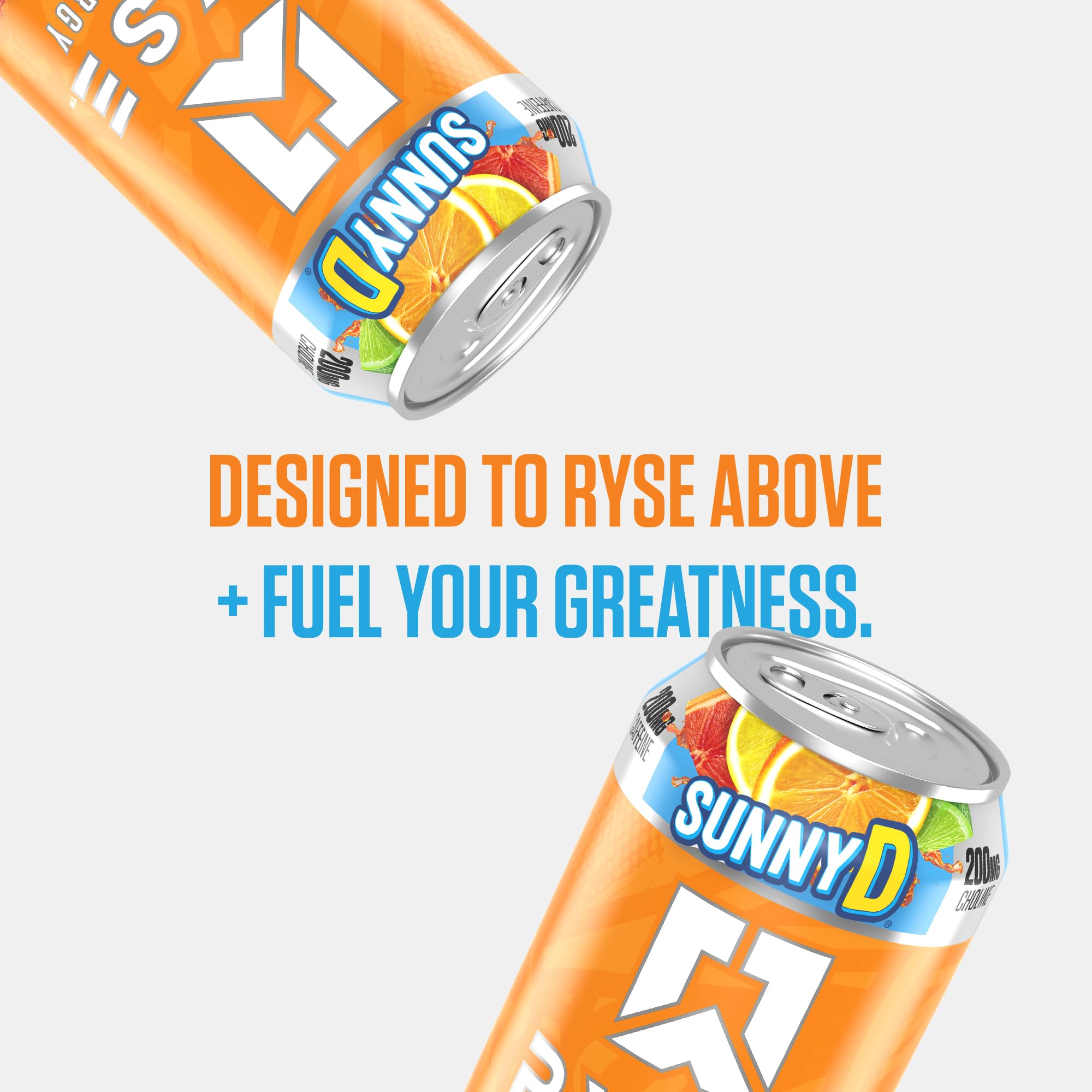 Shop shelf with bold RYSE Fuel SunnyD Tangy Original branding