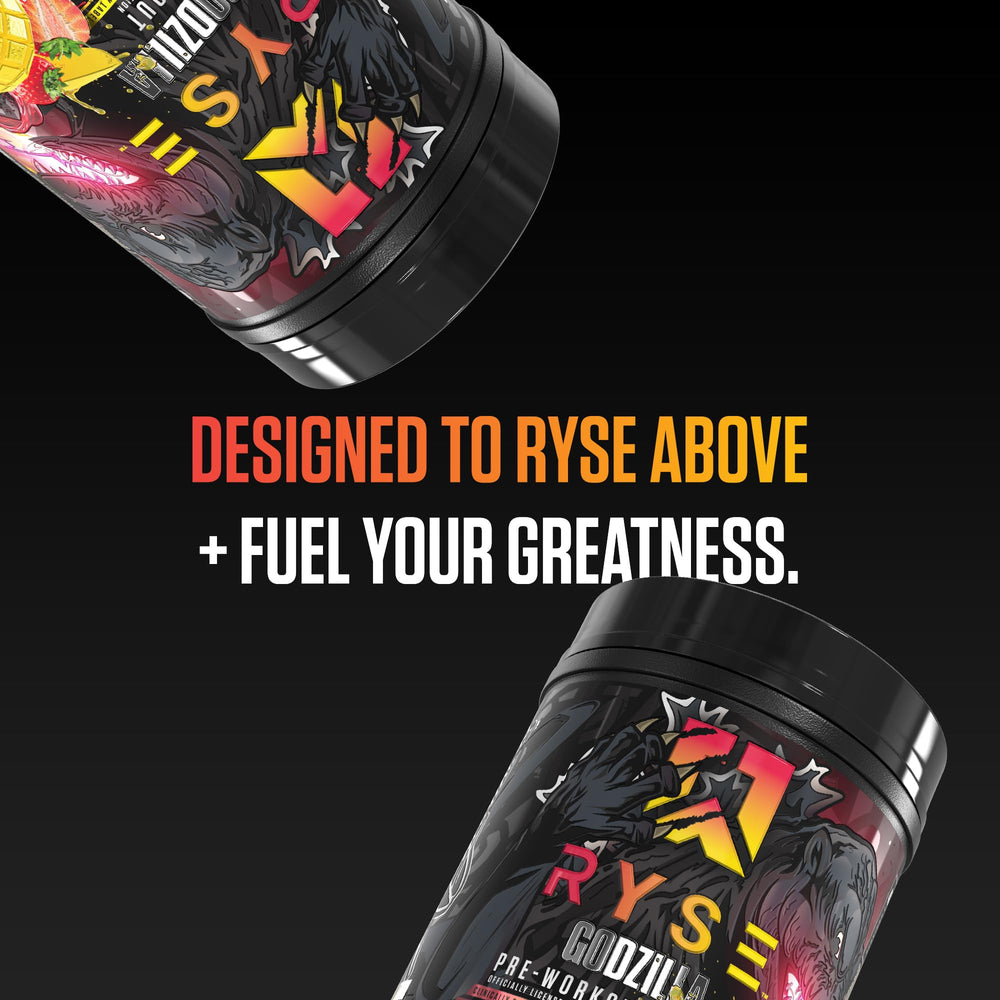 RYSE Godzilla flavor illustration of Strawberry Mango taste